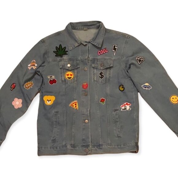 NWT Wool + Pepper Co. Denim Patches Jacket - Picture 1 of 4